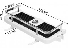 Wellhox Kúpeľňová polička LIBRE s háčikmi