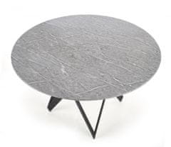 Halmar Okrúhly jedálenský stôl Gustimo sivý mramor/čierna