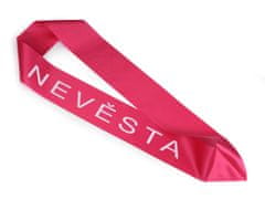 Saténová šerpa Nevesta šírka 9,5 cm - pink