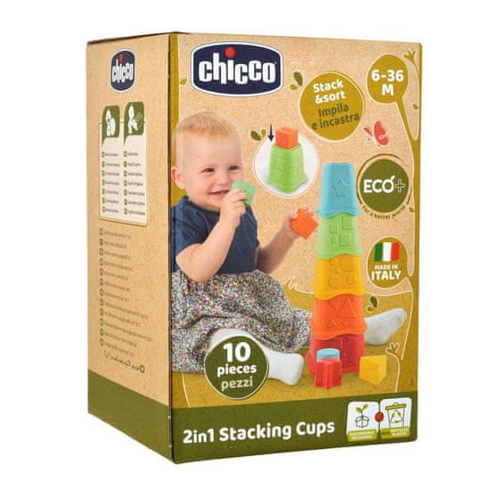 Chicco Poháriky stohovacie farebné Eco+ 6m+