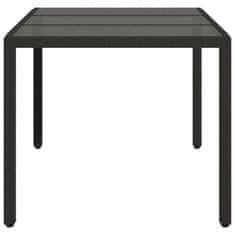 Petromila vidaXL Záhradný stôl so sklenenou doskou čierny 150x90x75 cm polyratan