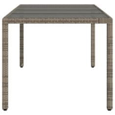 Petromila vidaXL Záhradný stôl so sklenenou doskou sivý 190x90x75 cm polyratan