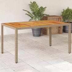 Petromila vidaXL Záhradný stôl béžový 150x90x75 cm polyratan akáciové drevo