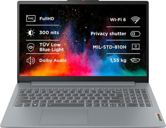 Lenovo IdeaPad Slim 3 15AMN8 (82XQ00A2CK), šedá