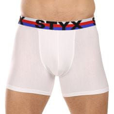 Styx Pánske boxerky long športová guma biele trikolóra (U2061) - veľkosť XXL