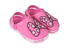 Disney Minnie Mouse Disney ružové krokodíly/žabky pre dievčatá, svietiaca mašľa 33-34 EU / 1 UK
