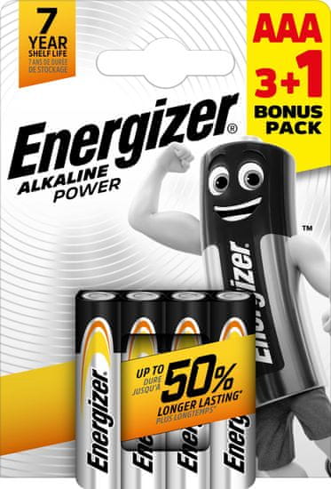 Energizer Alkaline Power PROMO AAA/LR03 alkalické mikrotužkové batérie 4ks 7638900302097