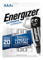 Energizer Ultimate Lithium AAA/2 FR03/2 1,5V lítiové mikrotužkové batérie 2ks 7638900262629