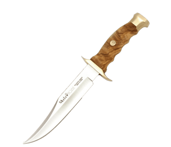 Muela BW-16.OL lovecký nôž 16 cm, olivové drevo, mosadz, kožené puzdro