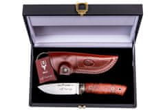 Muela KODIAK-10.TH zberateľský nôž 10 cm, javorové drevo, mosadz, kožené puzdro, limitovaná edícia