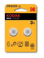 KODAK Max Lithium CR2025 3V lítiové gombíkové batérie 2ks 418736