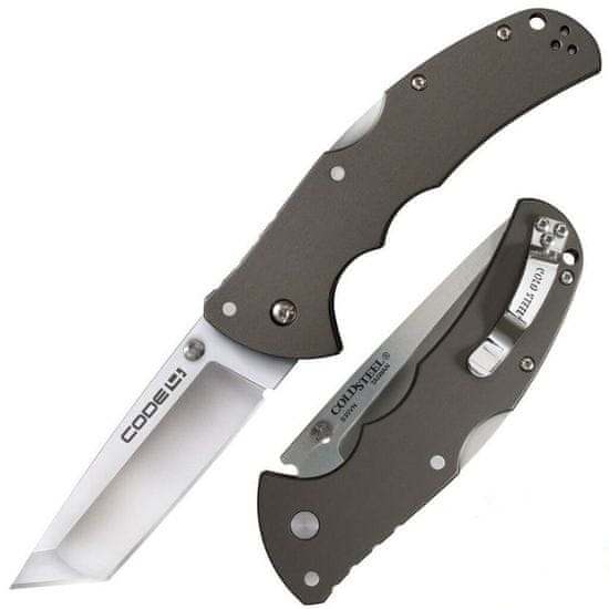 Cold Steel 58PT Code 4 vreckový nôž 8,9cm, šedá, hliník