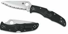 Spyderco C10SBK Endura 4 Lightweight Serrated vreckový nôž 9,5cm, čierna, FRN