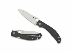 Spyderco C241CFP Kapara vreckový nôž 9 cm, čierna, uhlíkové vlákno, drôtená spona