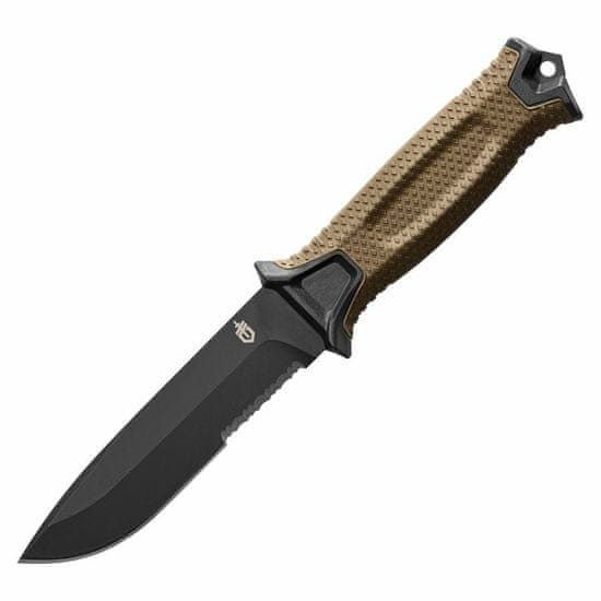GERBER 31-003655 Strongarm outdoorový nôž 12,7 cm, čierna, hnedá, zúbkovanie, FRN, plastové puzdro