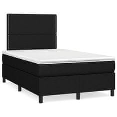 shumee Boxspring posteľ s matracom a LED, čierna 120x190 cm, látka