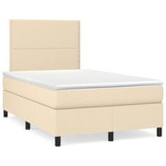 shumee Boxspring posteľ s matracom a LED krémová 120x190 cm látka