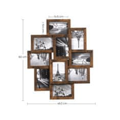 Songmics Fotorámik na 10 fotografií Resee hnedý