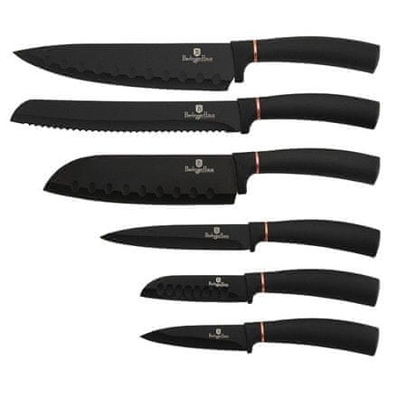 Berlingerhaus Sada nožů s nepřilnavým povrchem BH-2337 6 ks Black Rose Collection