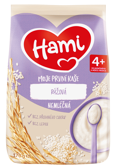 Hami Moje první kaše nemléčná rýžová 4+, 170 g