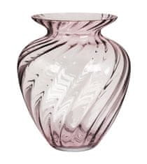 Decor By Glassor Sklenená váza ružová krútená