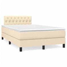 shumee Boxspring posteľ s matracom a LED krémová 120x190 cm látka