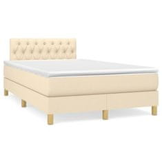 shumee Boxspring posteľ s matracom krémová 120x190 cm látka