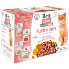 Brit Kapsičky Care Cat Flavour box filety v omáčke Multi 12x85g