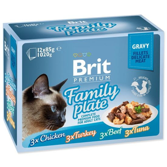 Brit Vrecko Premium Cat Delicate Dinner Plate, filety v omáčke Multi 1020g (12x85g)