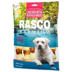 RASCO Pochúťka Premium byvolia koža obalená kuracím, uzly 6cm 230g