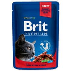 Brit Kapsička Premium Cat hovädzie s hráškom 100g