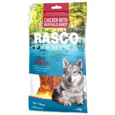 RASCO Pochúťka Premium byvolia koža obalená kuracím, uzol 18cm 120g