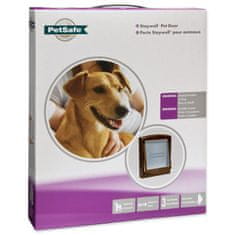 PetSafe Dvierka plastové s transparentným flapom hnedá, výrez 28,1x23,7cm