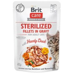 Brit Kapsička Care Cat Sterilized kačica, filety v omáčke 85g