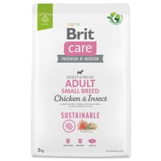 Brit Krmivo Care Dog Sustainable Adult Small Breed Chicken & Insect 3kg