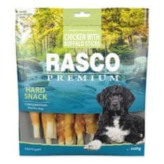 RASCO Pochúťka Premium byvolia koža obalená kuracím, tyčinky 500g