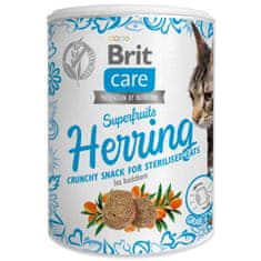 Brit Pochúťka Care Cat Snack Superfruits sleď 100g