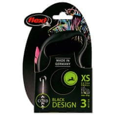 Flexi Vodítko Black Design lanko XS ružové 3m