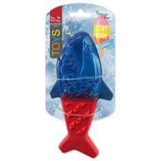 Dog Fantasy Hračka žralok chladiaci červeno-modrá 18x9x4cm