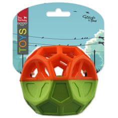 Dog Fantasy Hračka loptička s goemetrickými obrazcami pískacia oranžovo-zelená 8,5cm