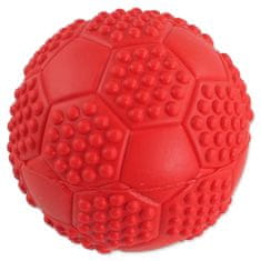 Dog Fantasy Hračka loptička futbal s bodlinami pískací mix farieb 7cm
