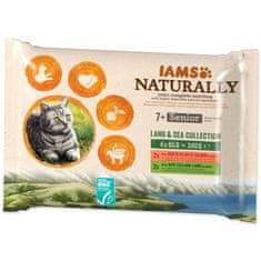 IAMS Kapsička Naturally Senior morské a suchozemské mäso v omáčke multipack 340g (4x85g)