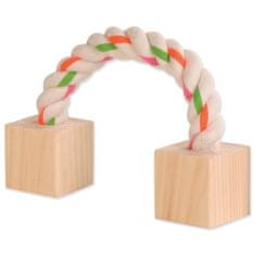 Trixie Hračka lano s drevenými kockami 20cm