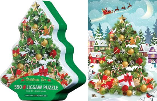 EuroGraphics Puzzle v plechovej krabičke Vianočný stromček 550 dielikov