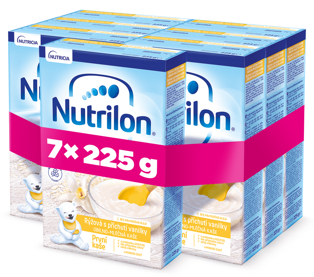 Nutrilon Pronutra Prvá kaša ryžová s príchuťou vanilky 7 x 225 g, 4+