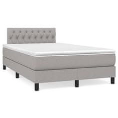 shumee Boxspring posteľ s matracom a LED, svetlosivá 120x190 cm, látka