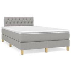 shumee Boxspring posteľ s matracom bledosivá 120x190 cm látka