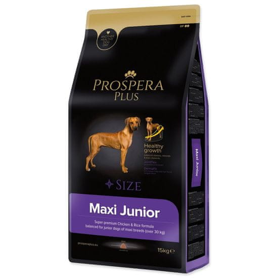 PROSPERA PLUS Krmivo Maxi Junior kura s ryžou 15kg