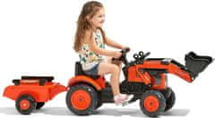 Falk FALK Šlapací traktor 2065 Kubota s nakladačem a vlečkou