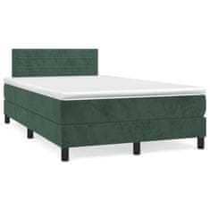 shumee Boxspring posteľ s matracom, tmavozelená 120x190cm, zamat